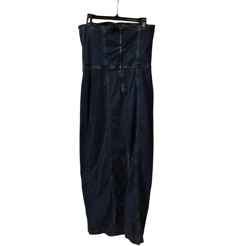 Reformation Anais Strapless DenimMidi Dress in Griffin Size 8 NWOT - Picture 4 of 9